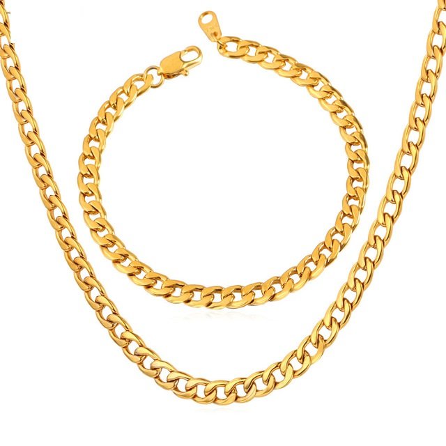 18K Real Gold Plated Environmental Friendly Copper Alloy Jewelry Set M01797