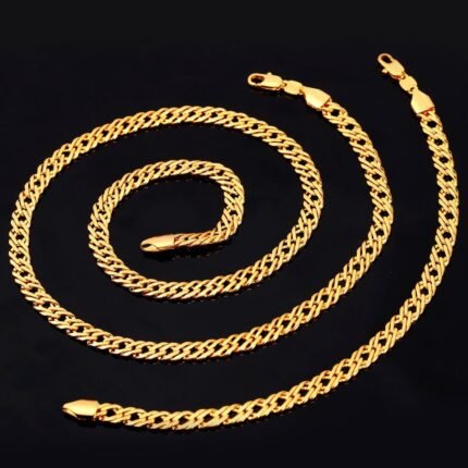 18K Real Gold Plated Environmental Friendly Copper Alloy Jewelry Set M01801