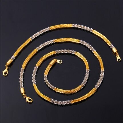 18K Real Gold Plated Environmental Friendly Copper Alloy Jewelry Set M01803