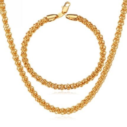 18K Real Gold Plated Environmental Friendly Copper Alloy Jewelry Set M01804
