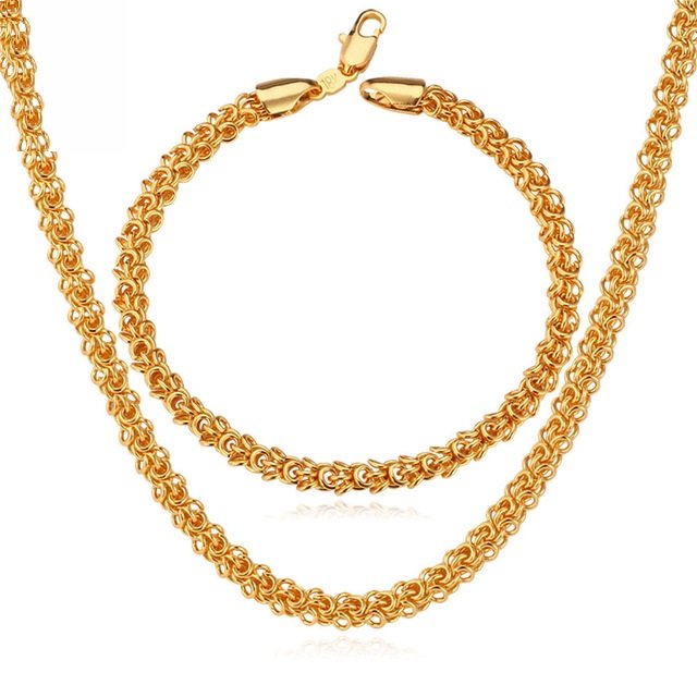 18K Real Gold Plated Environmental Friendly Copper Alloy Jewelry Set M01804