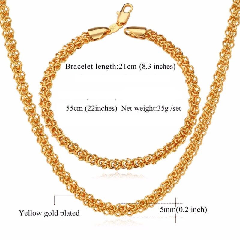 18K Real Gold Plated Environmental Friendly Copper Alloy Jewelry Set M01804