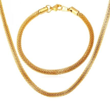 18K Real Gold Plated Environmental Friendly Copper Alloy Jewelry Set M01805