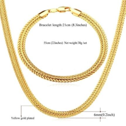 18K Real Gold Plated Environmental Friendly Copper Alloy Jewelry Set M01815