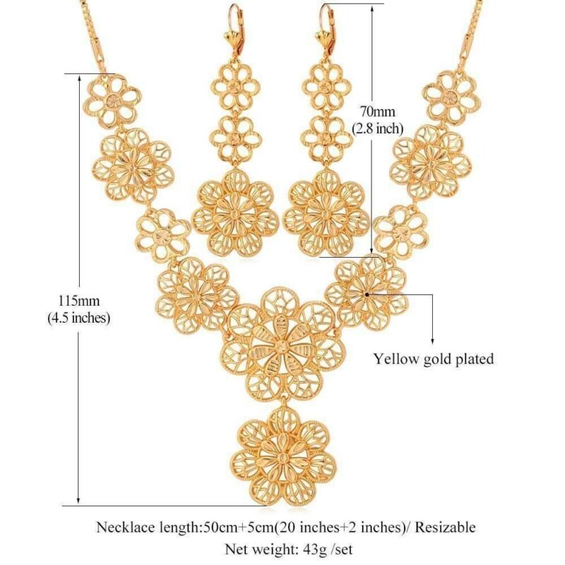 18K Real Gold Plated Environmental Friendly Copper Alloy Jewelry Set M01818