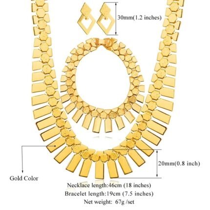 18K Real Gold Plated Environmental Friendly Copper Alloy Jewelry Set M01903