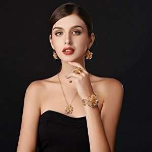 18K Real Gold Plated Environmental Friendly Copper Alloy Jewelry Set M01904