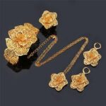 18K Real Gold Plated Environmental Friendly Copper Alloy Jewelry Set M01904