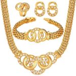 18K Real Gold Plated Environmental Friendly Copper Alloy Jewelry Set M01906
