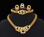 18K Real Gold Plated Environmental Friendly Copper Alloy Jewelry Set M01906