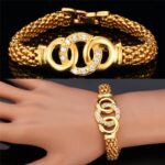 18K Real Gold Plated Environmental Friendly Copper Alloy Jewelry Set M01906