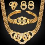 18K Real Gold Plated Environmental Friendly Copper Alloy Jewelry Set M01906