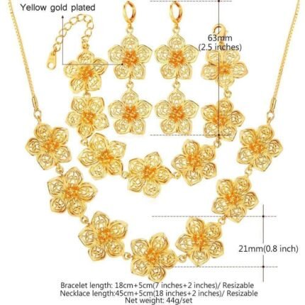 18K Real Gold Plated Environmental Friendly Copper Alloy Jewelry Set M02234