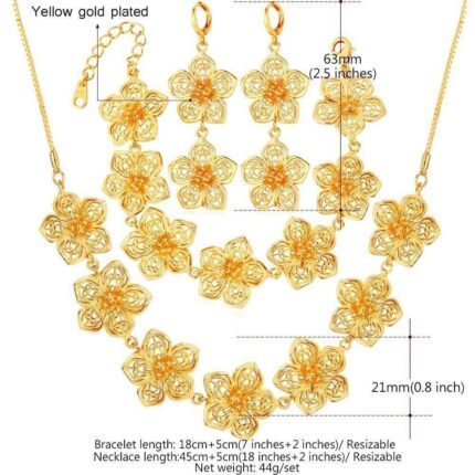 18K Real Gold Plated Environmental Friendly Copper Alloy Jewelry Set M02234