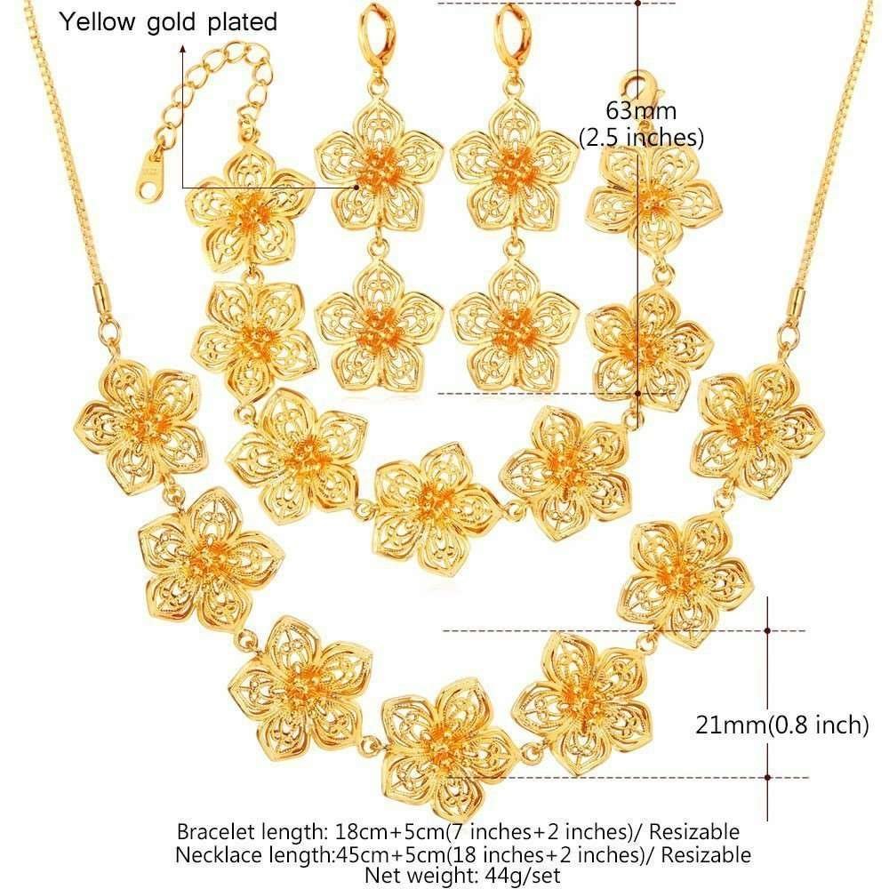 18K Real Gold Plated Environmental Friendly Copper Alloy Jewelry Set M02234