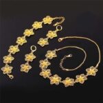 18K Real Gold Plated Environmental Friendly Copper Alloy Jewelry Set M02234