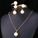 18K Real Gold Plated Fresh Water Pearl 36 Gram Jewellery Set M01466