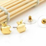 18K Real Gold Plated Lovely Mini Apple Earrings M00688
