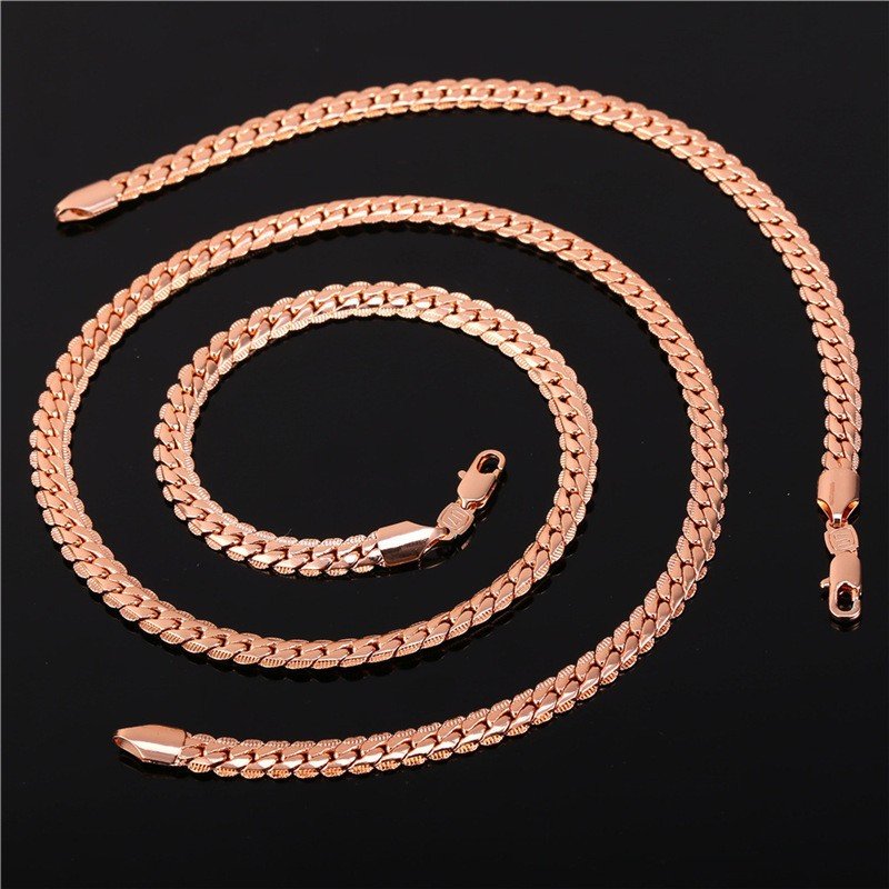 18K Real Rose Gold Plated Environmental Friendly Copper Alloy Jewelry Set M01808