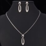 18K Real White Gold Plated Zircon Jewelry Set M02192