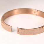 18K Rose Gold Plated Frosted Romantic Cuff Bracelet M01519