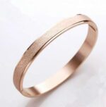 18K Rose Gold Plated Frosted Romantic Cuff Bracelet M01519