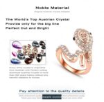 18K Rose Plated 3 Times Genuine Austrian Crystals 3D Cobra Snake Big M01544