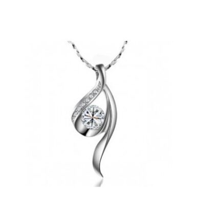 18K White Gold Plated Austrian Crystal Necklace M01319