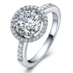 18K White Gold Plated Austrian Crystals Ring M00990