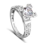 18K White Gold Plated Cubic Zircon Eiffel Tower Ring M01275