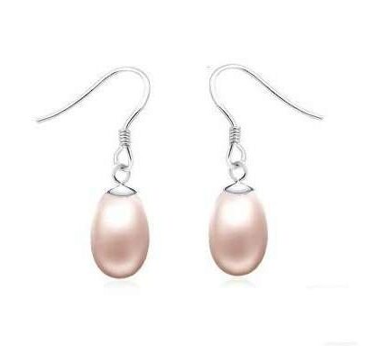 18K White Gold Plated Freshwater Pink Pearl Earrings M01505