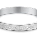 18K White Gold Plated Frosted Romantic Cuff Bracelet M01522
