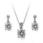 18K White Gold Plated Nickel Free Zircon Crystal Jewelry Set M01125