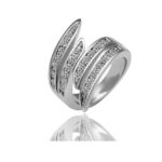 18K White Gold Plated Rhinestone Crystals Ring M01226