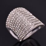 18K White Gold Plated Rhinestones Ring M01371