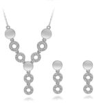 18K White Gold Plated Rhinestones Wedding Jewelry Set M01055
