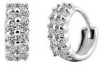 18K White Gold Plated Sparkling Crystal Cubic Zirconia Earrings M01497