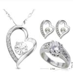 18K White Gold Plated Zircon Stones Jewelry Set M00312
