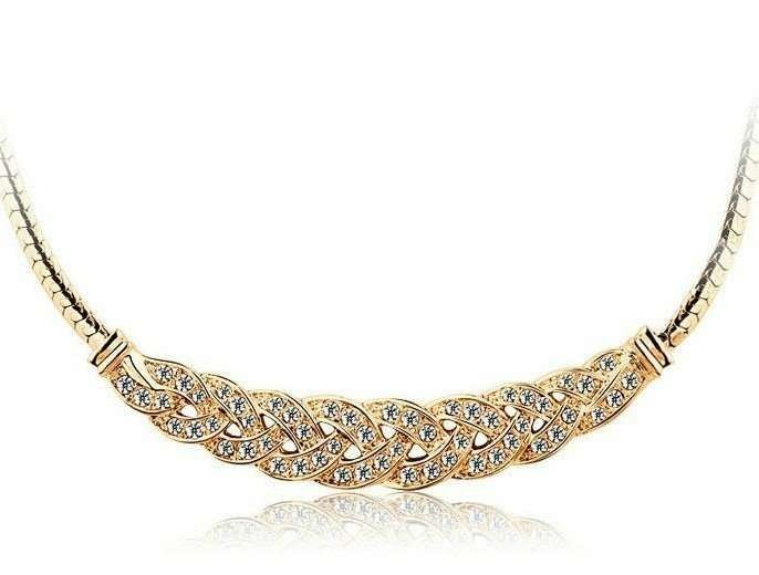 18K Gold Plated Zircon Crystal Necklace M00730