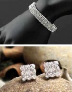 3 Layers Rhinestones Wedding Jewelry Set of 4 M00995