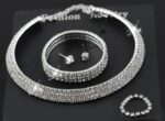3 Layers Rhinestones Wedding Jewelry Set of 4 M00995