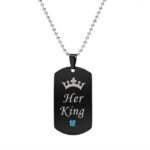 18K Gold IP Plated High Polished Couple Necklace M02007