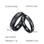 18K Gold IP Plated High Polished Couple Rings M01992