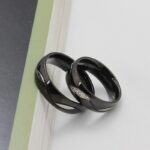 18K Gold IP Plated High Polished Couple Rings M02009