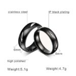 18K Gold IP Plated High Polished Couple Rings M02009
