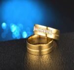 18K Gold Plated High Polished Couple Rings M01982