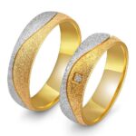 18K Gold Plated High Polished Couple Rings M01983