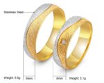 18K Gold Plated High Polished Couple Rings M01983