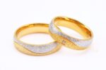 18K Gold Plated High Polished Couple Rings M01983