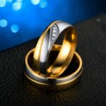18K Gold Plated High Polished Couple Rings M01985